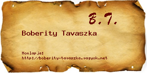 Boberity Tavaszka névjegykártya